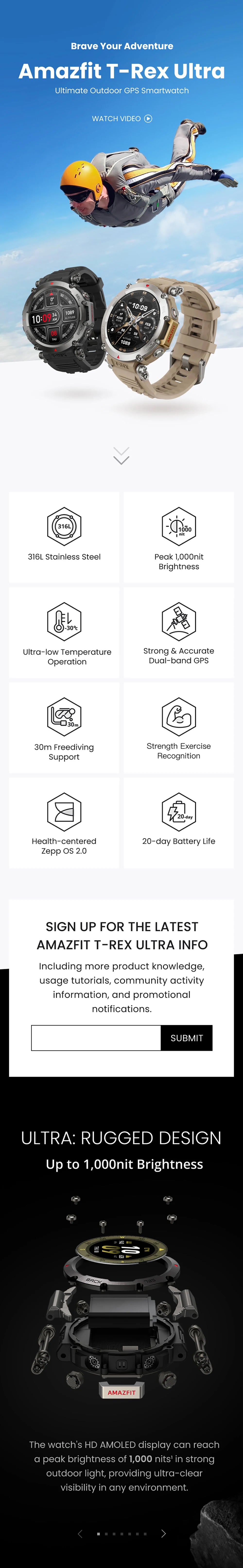 Smart Watches - ​​Amazfit T-Rex Ultra - Smartwatch Express